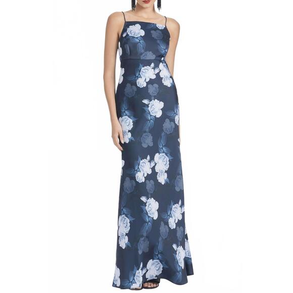 NEW SACHIN & BABI shyla floral print gown in midnight glacial rose